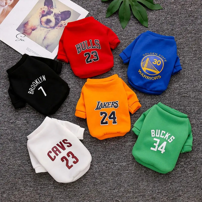 Polyester Dog Basketball Costume Dogs Jersey Comfortable Soft Pet Sport Shirt Letter Pattern Warm Puppy Sport Pullover Outdoor