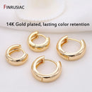 New Fashion Plated Gold Round Earrings For Women Jewellery Simple Hoop Earring Ladies Party Gift