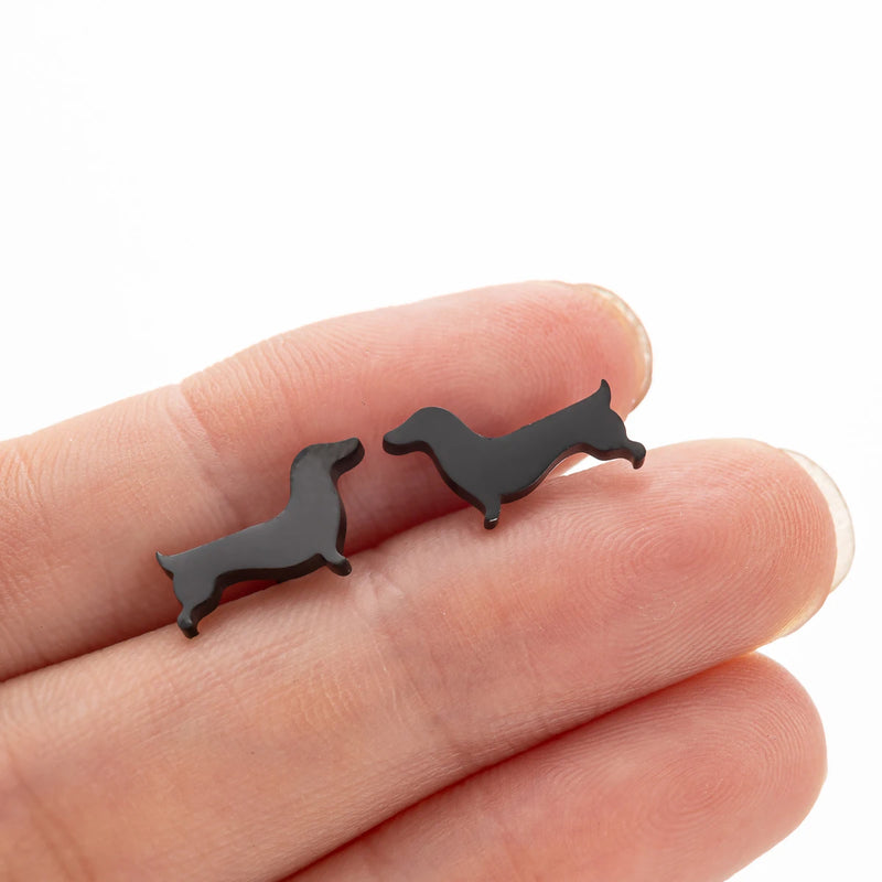 1Pair Dachshund Dog Earrings Lovely Pet Animal Ear Studs for Women Original Fashion Jewelry Set Cute Daily Gift