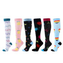 6 PAIRS Compression Socks Flowers Animal Fruit for Men Women Running Nurse Socks Nurses Sport Ladies Lady Womens Running