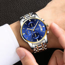 NIBOSI Uhr Herren Top Marke Luxus Blau Männer Datum Quarz Herrenuhren Wasserdichte Sportuhr Armbanduhr Relogio Masculino
