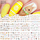12Pcs Lovely Rabbit Easter Nail Art Stickers Kawaii Animals Carrot Bunny Decals Design Water Transfer Decoration Manicure CHBN