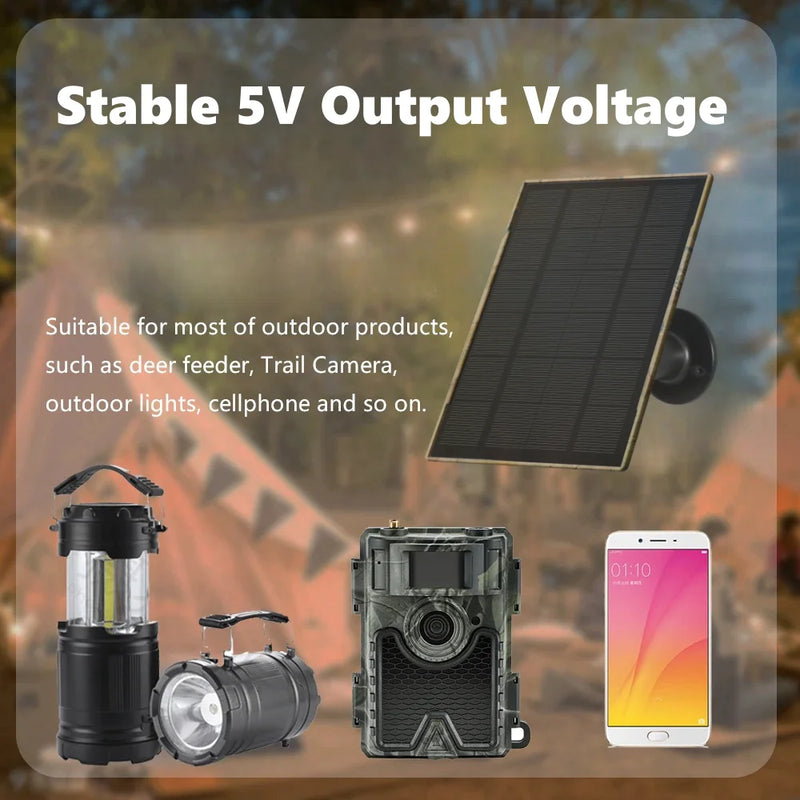 10W Trail Game Camera Solar Panel Kit 5V Output 6000mAh Rechargeable Battery Solar Power Bank Solar Charger for Hunting Camera