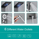 LED Light Shower System Bath Shower Column Black Rain Waterfall Shower Panel Bidet Faucet with Handshower Massage Jets Spout