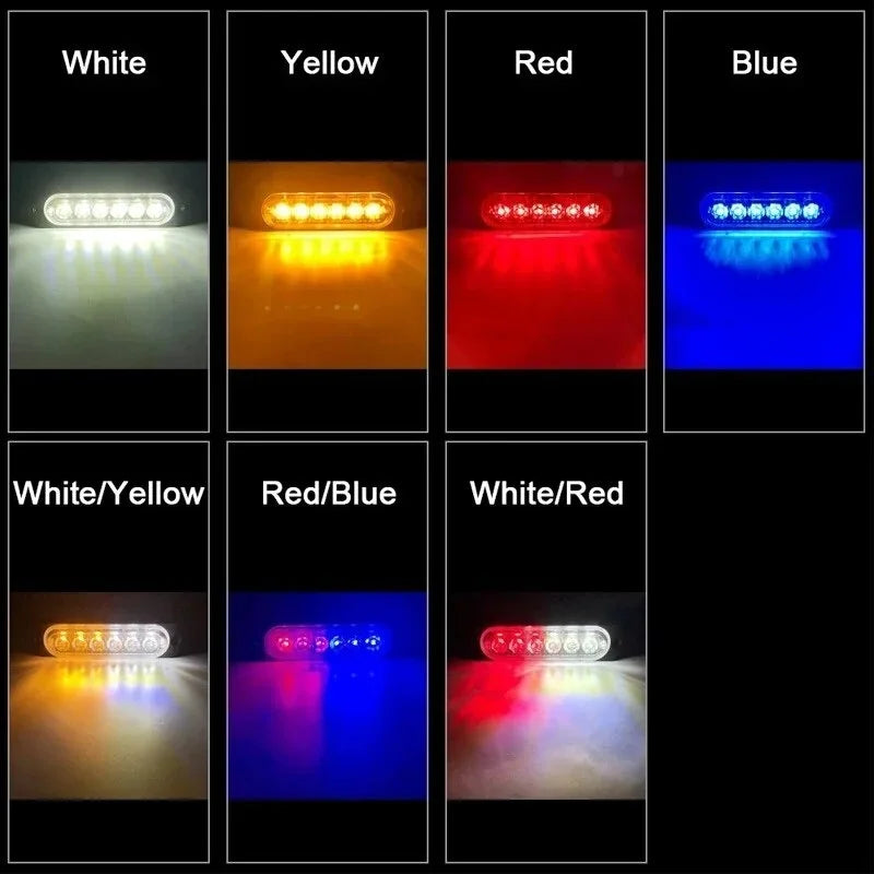 1PCS Car Led Strobe Warning Light Grill Flashing Breakdown Emergency Truck Trailer Beacon Lamp LED Side For 12V 24V 6LED Flash