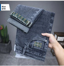Hot summer jeans for men, trendy Korean style, slim fit