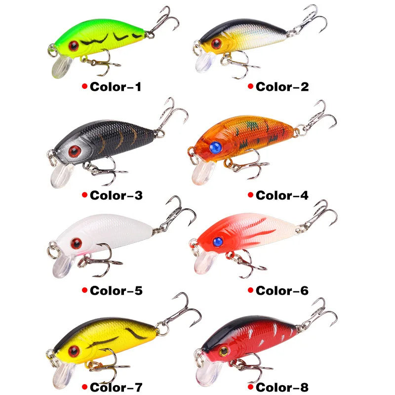 1Pc Minnow Crank Fishing Lure Floating Hard Bait 5cm 4.2g ABS Artificial Bait Wobbler Crankbait Carp Perch Pesca Fishing Tackle