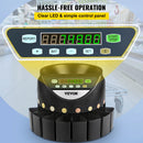 SucceBuy 300 Coins/Min Euro Coin Sorter Counter Professional Electric Automatic Machine LED Display for Shop Bank Commercial