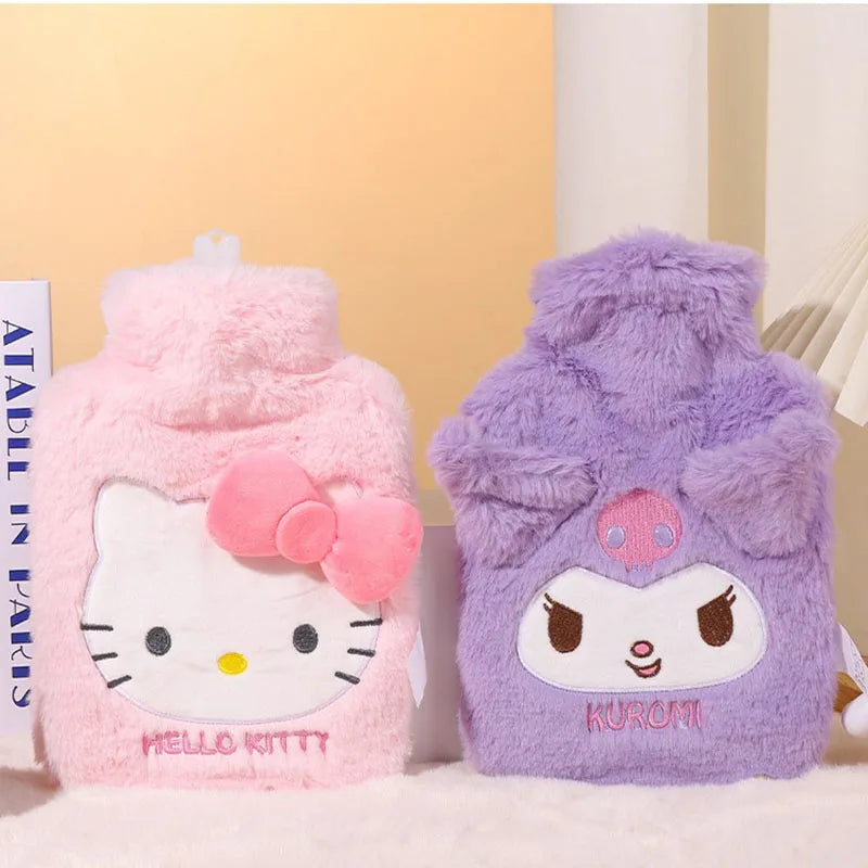 Cute Cartoon Cinnamoroll  Hello Kitty Hot Water Bag Water Bottle Winter Warmer Hand Warmer Household Portable Reusable Water Bag