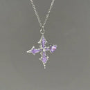 LATS 2025 New Purple Love Cross Necklace Exquisite Trend Punk Dark Style Clavicle Chain Fashion Jewelry
