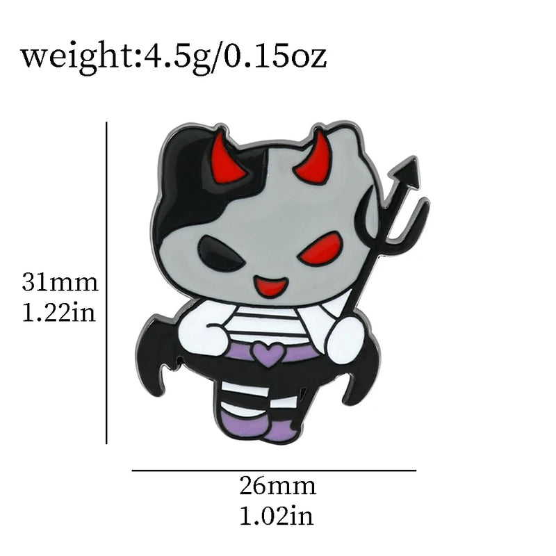 Anime Cute Enamel Pins Kitty Cat Kuromi Cinnamoroll Pom Pom Purin Brooch for Halloween Clothing Accessories Gifts