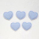 50pcs 21x25/32x37mm Padded Corduroy Fabic Heart Appliques for DIY Hat Clothes Leggings Sewing Supplies Headwear Decor Patches