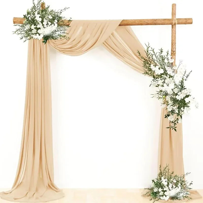 2pcs Sage Green Wedding Arch Chiffon Sheer Drapes ,Wedding Arch Drapes Sheer Backdrop Curtain for Wedding Ceremony Party Decor