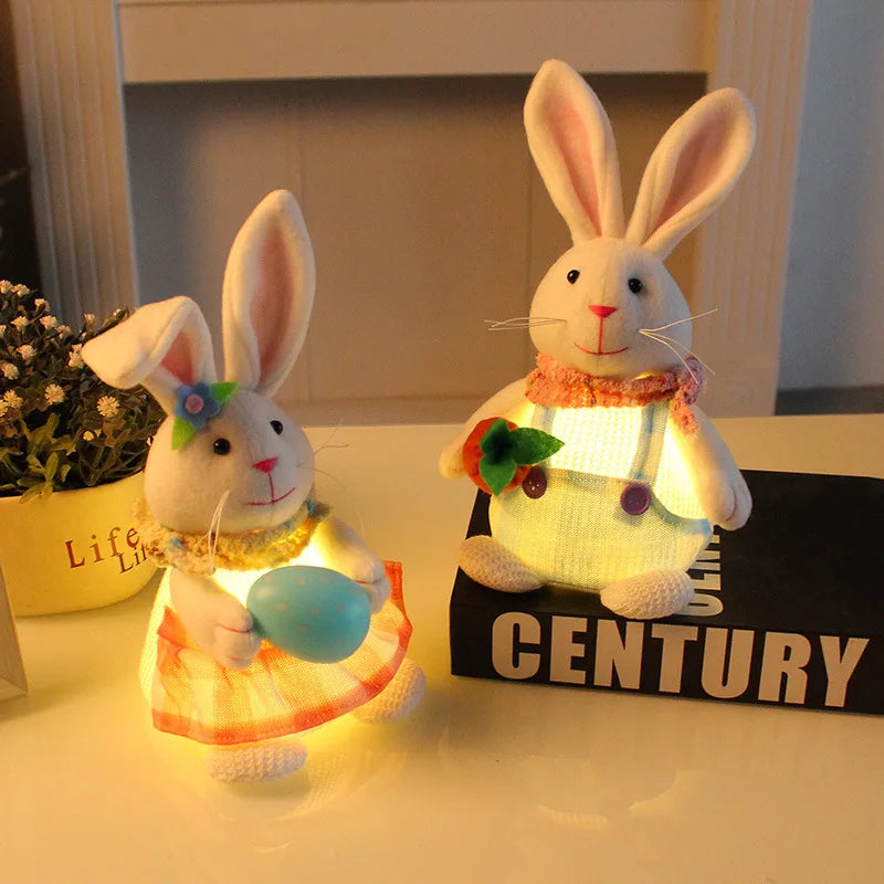 Easter Bunny Gnome Led Light Large Easter Rabbit Ornaments for Home Office Spring Easter Party Bunny Gnome Hanging Ornament 2024