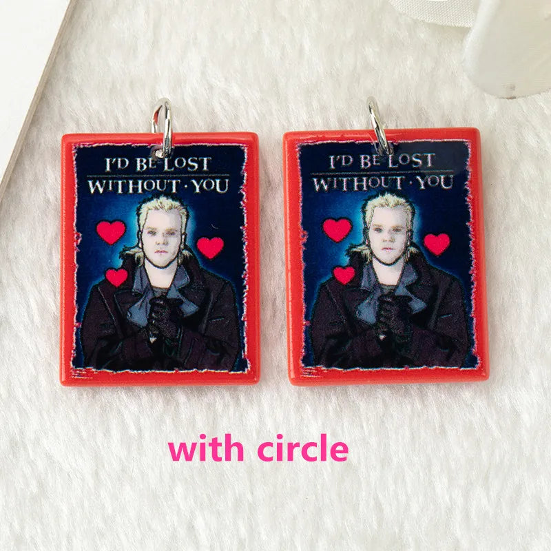 10Pcs Halloween Charms Two Side Print Acrylic Creative Pendant For Necklace  Keychain Diy Making