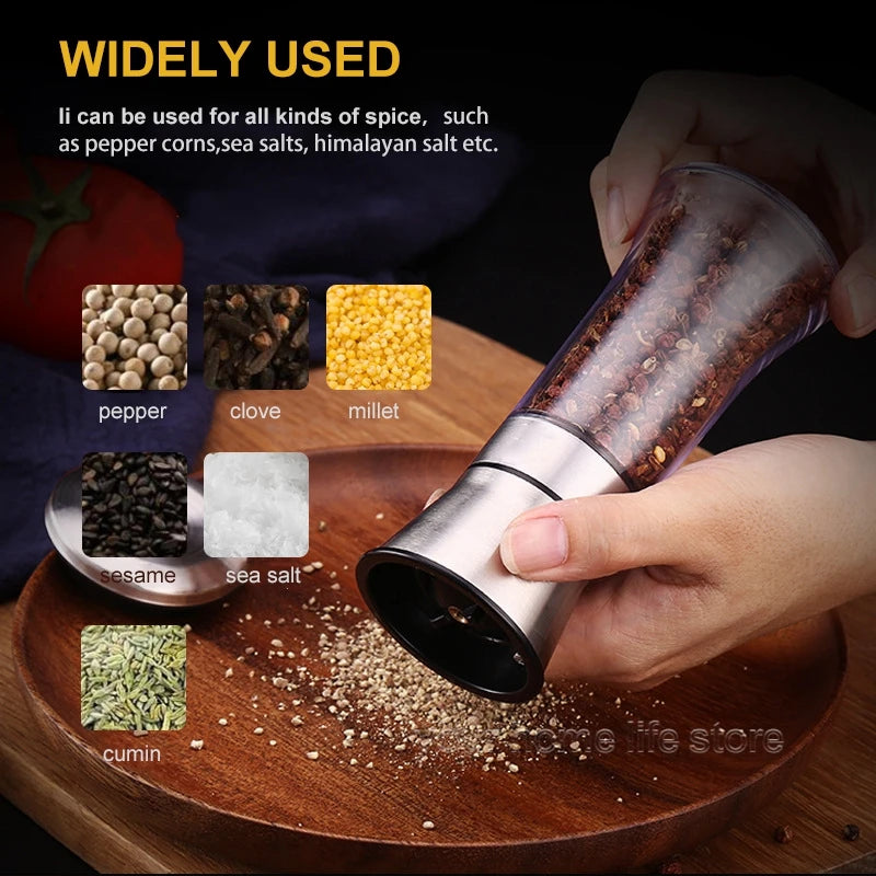 Pepper Grinder Stainless Steel Adjustable,Long Lasting Fresh Keeping Spice Grinder Professional,Use for Pepper,Cumin,Sea Salt