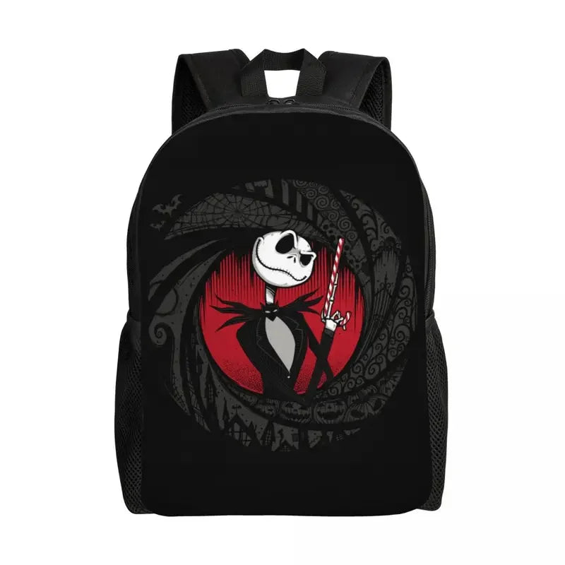 Custom Nightmare Before Christmas Backpacks for Men Women School College Student Bookbag Skellington Halloween Skull Bags