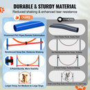 SucceBuy Dog Agility Training Equipment 4 PCS Set with Adjustable High Hurdles 6 Weave PolesJump Ring Square Pause Box Whistle