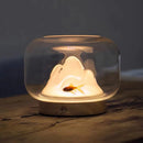 Creative Warm Lamp Mini Fish Tank Snow Mountain Lamp Thickened Glass Fish Tank Living Room Desk Mini Aquarium Pet Decoration