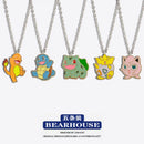 Anime Pokemon Pikachu Necklace Cartoon Figrues Pikachu Bulbasaur Children Toys Necklaces Pendant Kawaii Chain Birthday Gifts