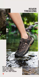 New Men Sandals Summer Casual Beach Shoes Breathable Anti-Slip Slip on Flat Sandals Male Outdoor Walking Slippers Comfortable