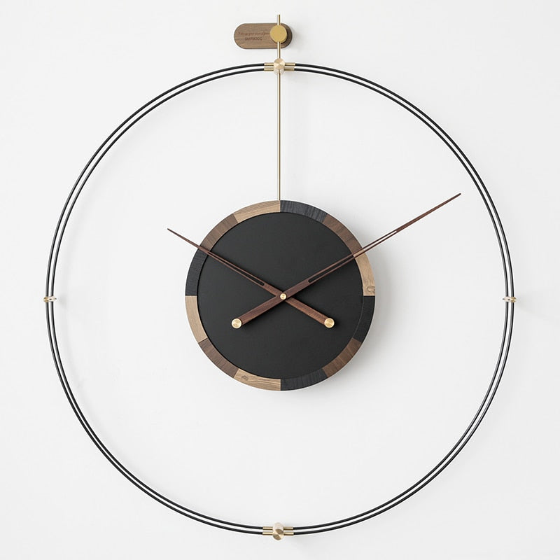 Nordic Luxury Wall Clock Modern Design Silent Large Wall Clocks Home Decor Creative Wood Metal Watch Living Room Home Decoration