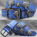 Rivet PU  Leather men's belt Fashion alloy belts Buckle luxury brand jeans belts for men business belt female belt