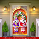 Easter Door Cover Decoration Plush Rabbit Wreath Easter Egg Coloured Ribbon Background Indoor Outdoor Porch Banner Party Supply