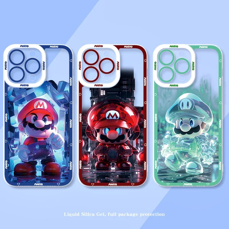 Super M-Marios Bros Clear Case for Samsung Galaxy S23 S22 Ultra S21 S20 FE S10 Plus Note 20 10 9 A32 A52S A52 A72 Silicone Cover