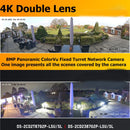 Hikvision 8MP IP-Kamera Panoramisch ColorVu Turret DS-2CD2387G2P-LSU/SL 4K Sicherheits-Doppellinse Farb-Nachtsicht Integriertes Mikrofon und Lautsprecher