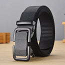 Men's Belt Automatic Metal Buckle Imitation Nylon Webbing Outdoor Work Belt Toothless Automatic Buckle Casual Sports Canvas Belt