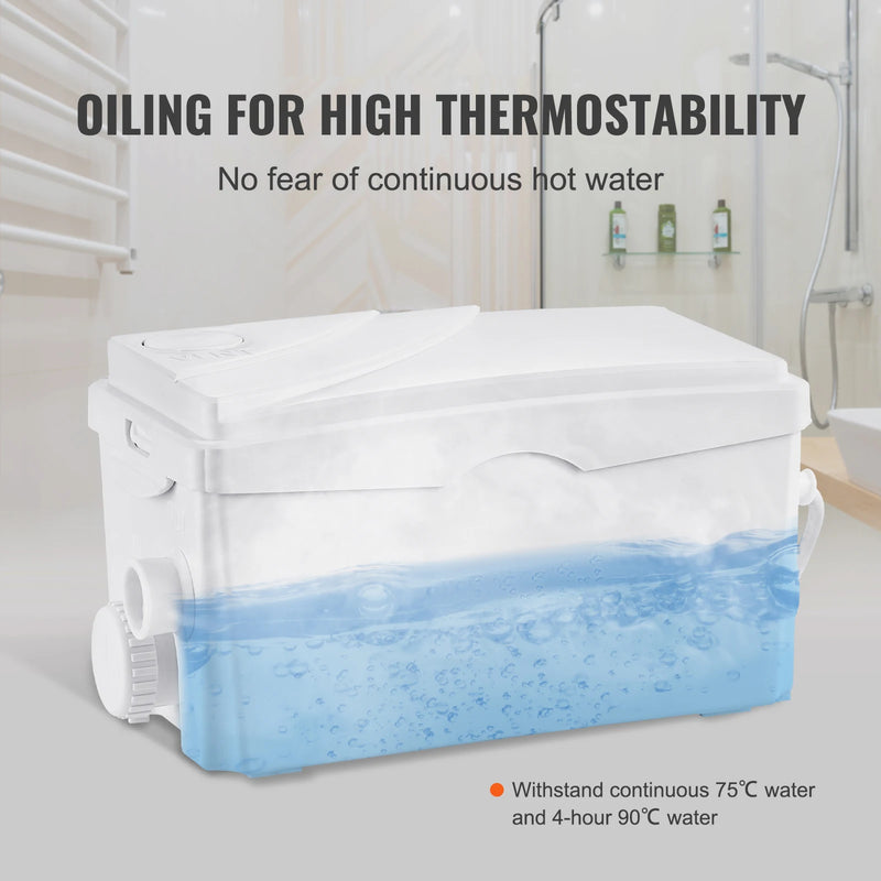 SucceBuy Macerator Pump 350W 6000L/h Flow 23 ft/7 m Head Macerator Sewerage Sump Pump with 3 Water Inlets Water Disposal Machine