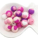10pc/Lot  Valentines Day Silicone Beads Focal Heart Round Marking DIY Necklace Baby Pacifier Chain Beads For Making Jewelry