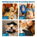 Pet Grooming Gloves Efficient Dog and Cat Grooming Gloves 2-in-1 Deshedding Glove and Massage Mitt for Bathing, Washing and She