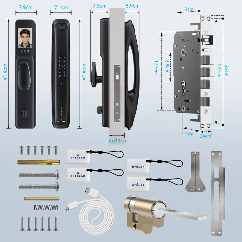 Intelar 3D biometric security camera, smart password door lock, electronic,unlocking application, fingerprint smart door lock