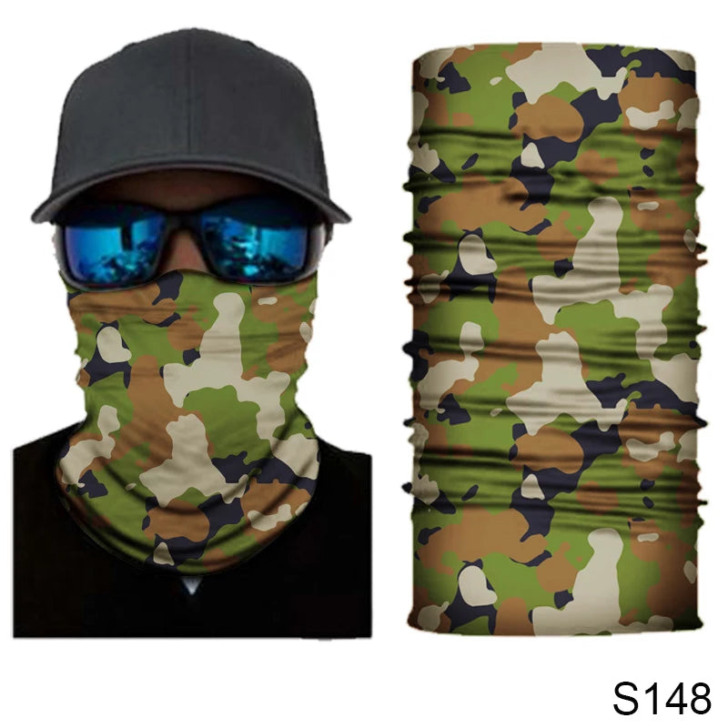 Camouflage Cycling Face Mask Scarf Neck Gaiter Men Seamless Bandana Women Headband Balaclava Tube Face Shield