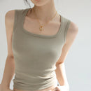 Korea Stylisches Crop Top Ärmelloses Stretch Basic Camisole für den Sommer Heißes Sexy Mädchen Weste Baumwolle Damen Tank Klassische Outfits C4880