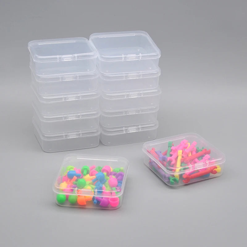 12 small transparent storage boxes for small items, easy to carry small accessories, hardware, small parts, and accessories