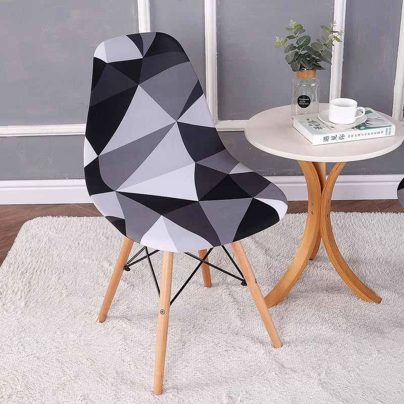 Shell Chair Cover Fashion nordic christmas cover Elastic Armless Scandinavian Chair Kitchen Bar Seat Cushion Furniture protect