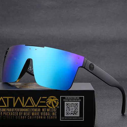 Heat wave best-selling square one-piece goggles for men women high-quality genuine film outdoor sports sunglasses HW