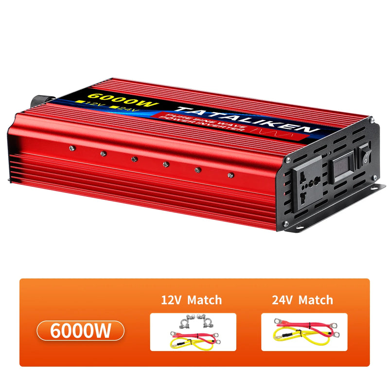 pure sine wave inverter 12V to 220V 1600W 2500W 3500W 4500W DC to AC voltage converter 12 220 mini-car power supply
