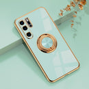 Luxuriöse, magnetische Silikonhülle mit Beschichtung für Huawei P30 P40 Pro P20 Mate 20 P30Pro Honor 20 Pro Weiche Hülle Ständer Ringhalter