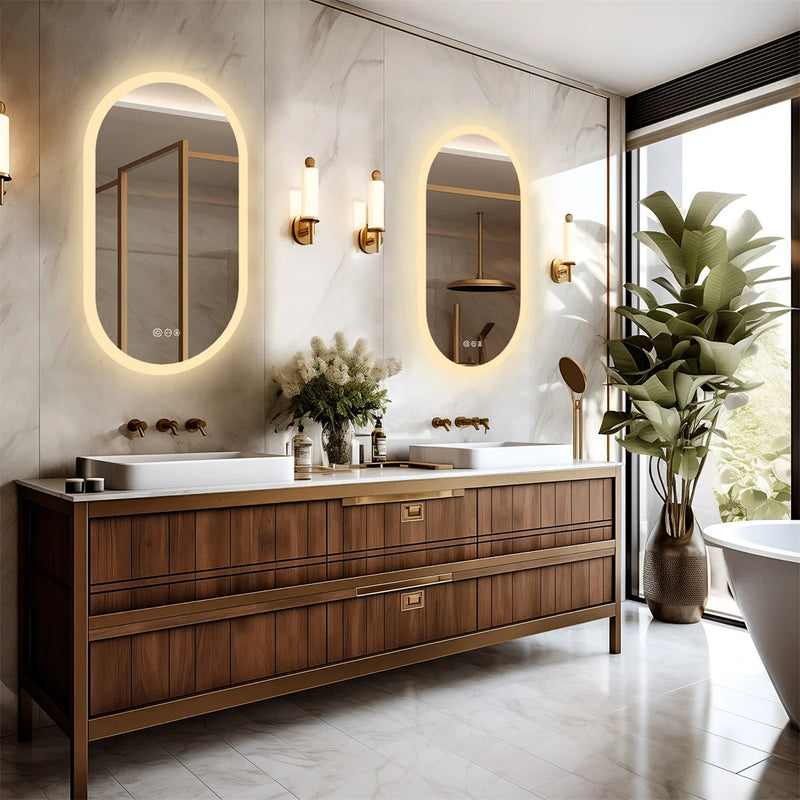 LUVODI Backlit Lighted Bathroom Mirror LED Bedroom Vanity Mirror Salon Mirror with Touch Sensor Dimming Defog IP44