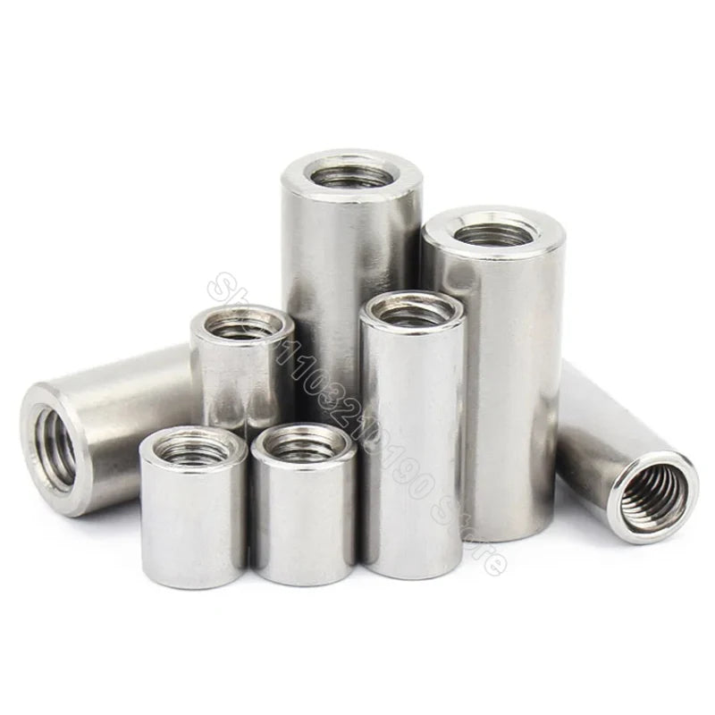 5-100pcs M2 M2.5 M3 304 Stainless Steel Extension Round Column Joint Coupling Nut Cylindrical Connector Joint Sleeve Tubular Nut