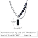 Vnox Stylish Black Stone Choker Necklaces for Men Women, Double Layers Chain Collar,Valentine's Father's Day Birthday Party Gift