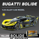 1:24 Bugatti Bolide Alloy Sport Car Model Diecast Sound And Light Pull Back  Toy Collecting Hobbies Children's Birthday Toy Gift