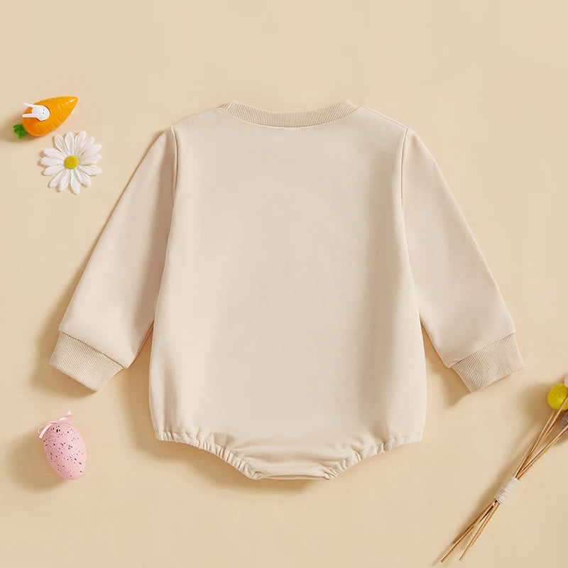 Adorable Bunny Print  with Matching Hat for Infant Baby Girl Boy Easter Outfit Spring Clothing Set