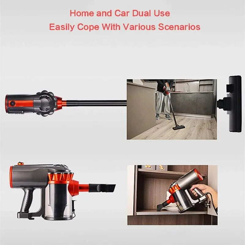 600W Corded Vacuum Cleaner Household Handheld Multifunction 2-in-1 Strong Suction Vacuum Cleaner 16KPa Dust Collector Aspirator