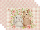 2024 Easter Rabbit Table Runner Linen Bunny Dining Table Cloth Placemat Spring Holiday Happy Easter Decoration for Home Kitchen