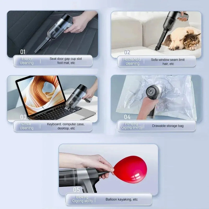 Wireless Car Vacuum Cleaner Strong Suction Handheld Portable Auto Vacuum Home&Car Dual Use Mini Vacuum Cleaner Home Appliance